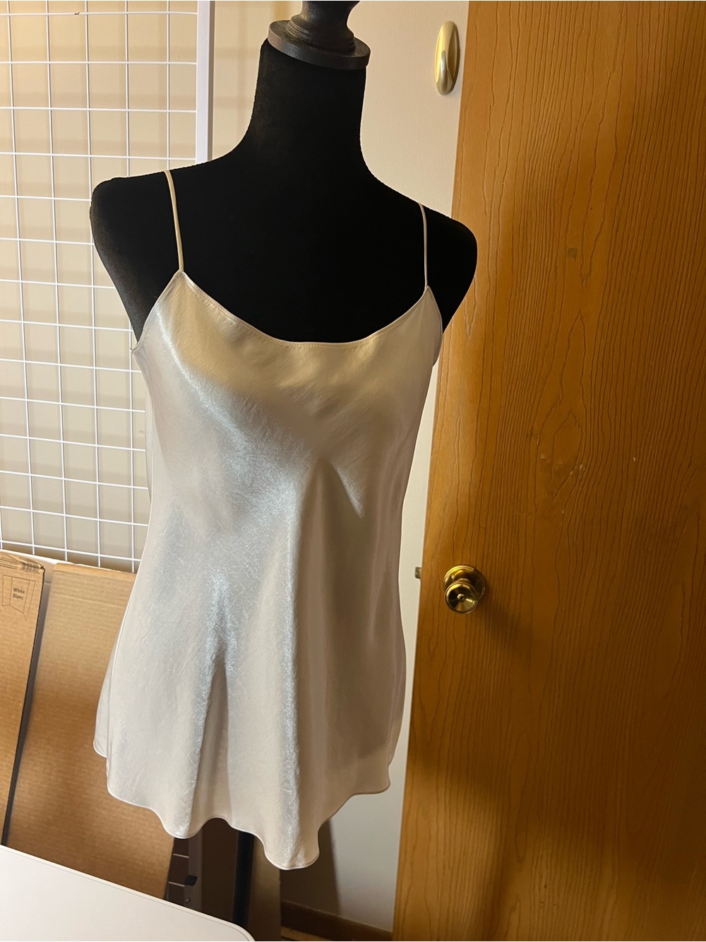 Vince Satin Slip Cami in Ivory Champagne